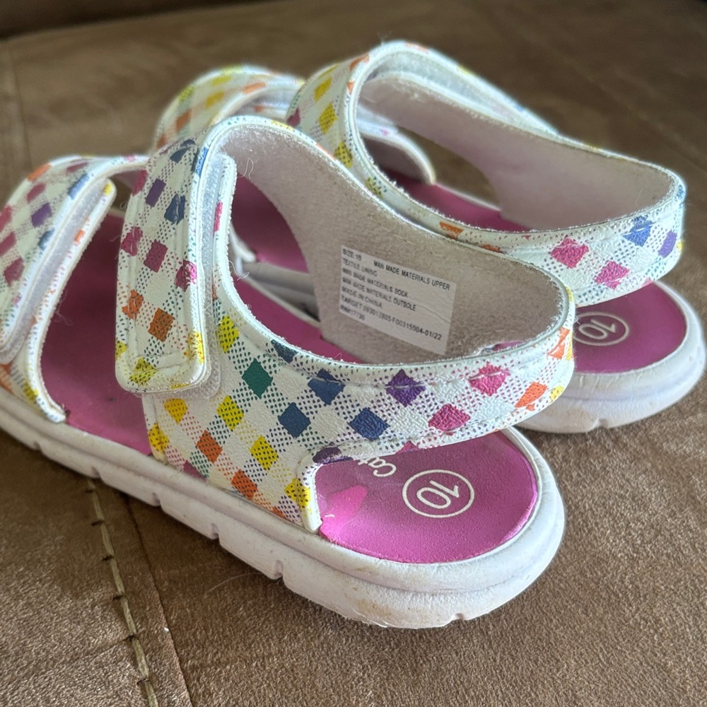 Cat & Jack Colorful Checkered Kids Sandals - Picture 4 of 6